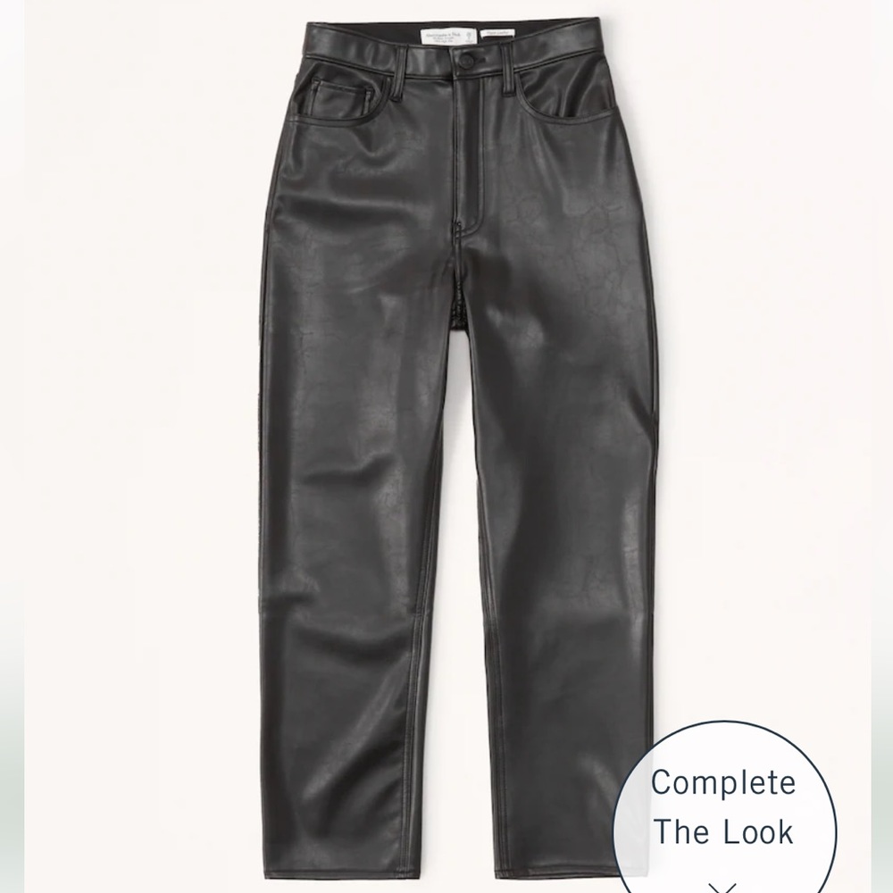 Abercrombie - Vegan Leather Ankle Straight Pants - Size 29